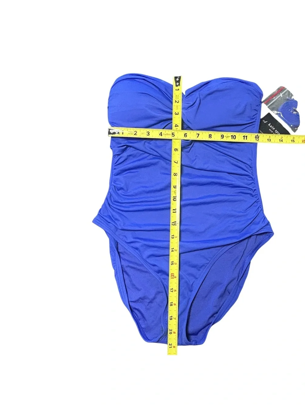 KATE SPADE blueberry blue bandeau one piece swimsuit size Medium $148 NWT